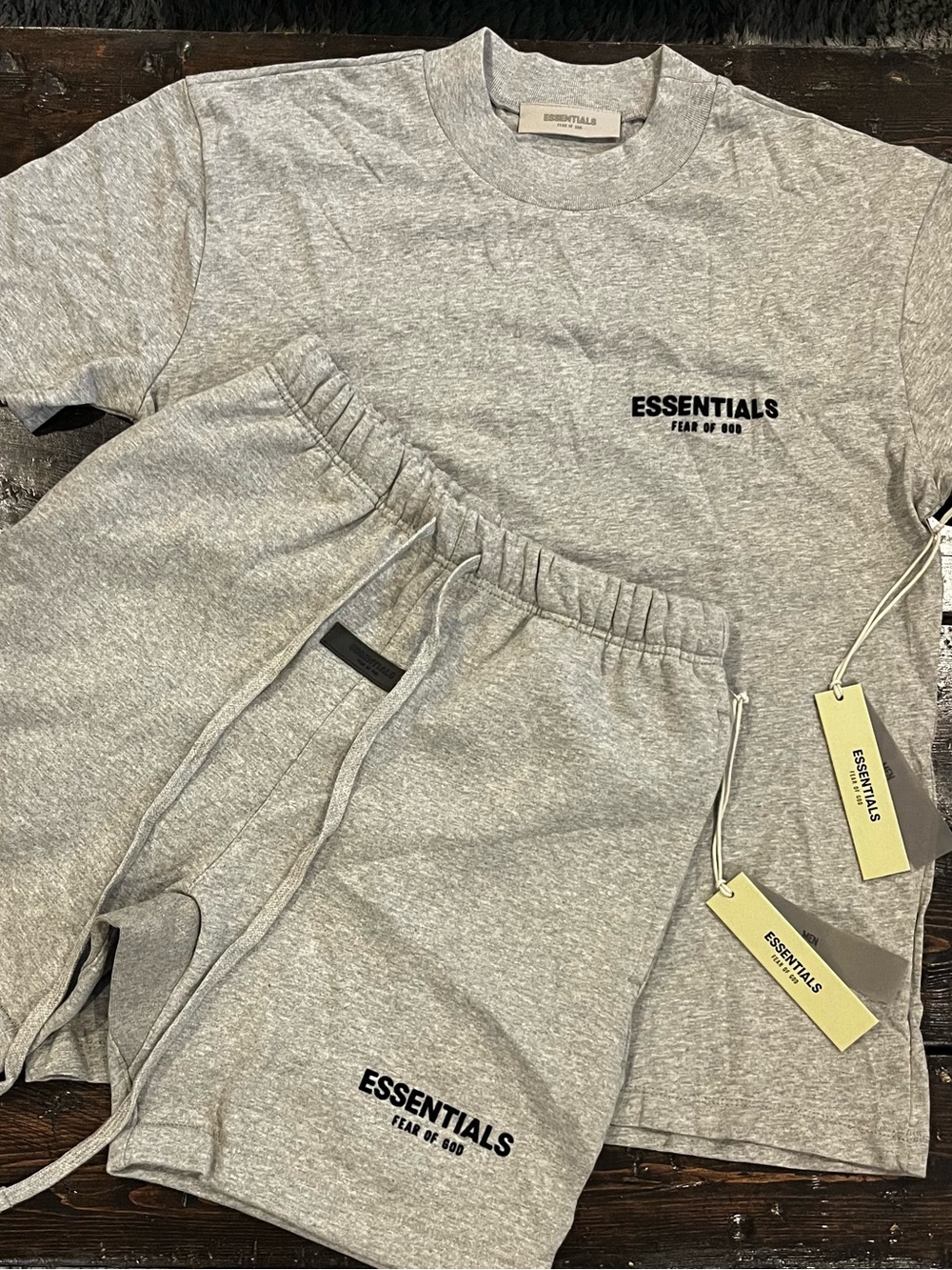 Essentials Heather Gray Logo Sweatshirt and Shorts Set